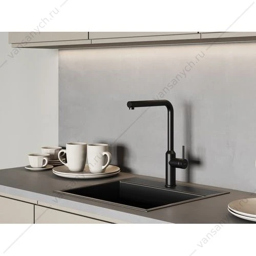 Смеситель для кухни Cersanit FLAVIS, чёрный, A68240