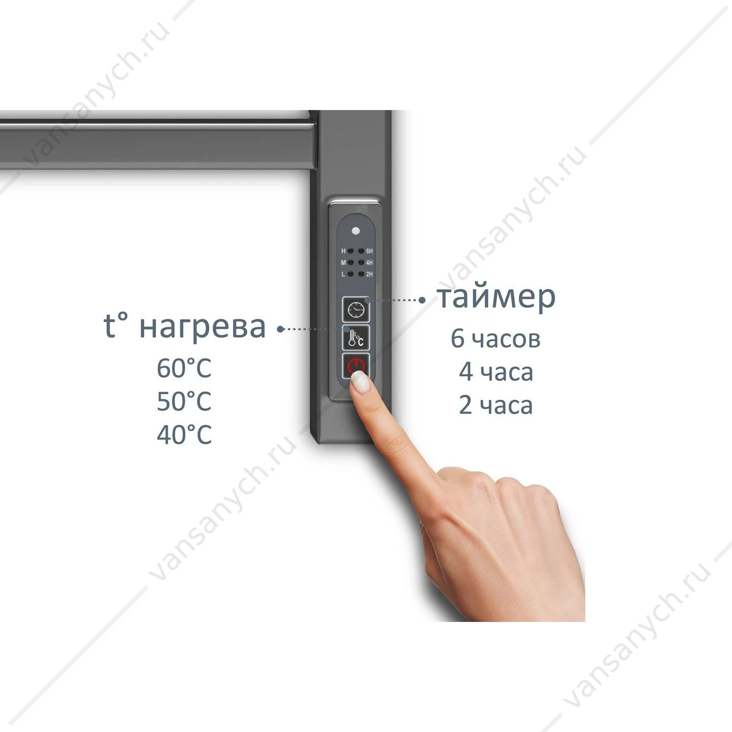 Полотенцесушитель 50х90 Aquatek Альтаир П10 электр. quick touch