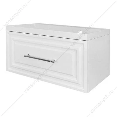 Тумба 80/1 с раковиной Azario LAURA подвесная, раковина CLASSIK 80, белый гл./хром, CS00096989