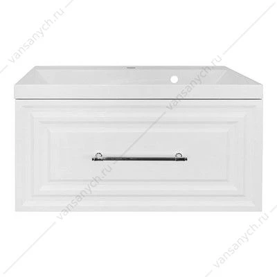 Тумба 80/1 с раковиной Azario LAURA подвесная, раковина CLASSIK 80, белый гл./хром, CS00096989