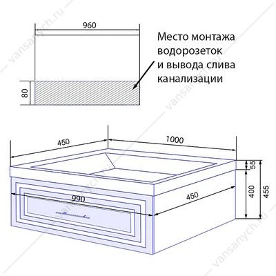 Тумба 100 с раковиной Azario LAURA 100 подвесная, раковина CLASSIK 100, серый мат./черный, CS00104005