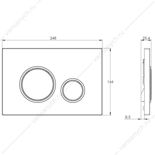 Кнопка смыва Azario двойная, белый+золото AZ-8200-0046