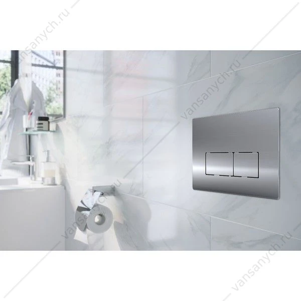 Кнопка смыва AZARIO двойная, квадратная, цвет хром глянец AZ-8200-0089/AZ-P58-0120