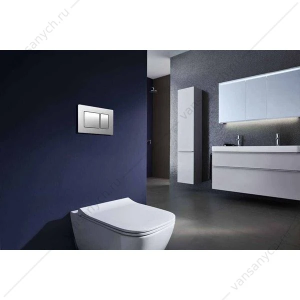 Кнопка смыва Azario двойная, хром матовый AZ-8200-0030
