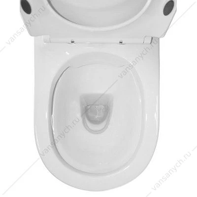 Унитаз-компакт безободковый с сидением микролифт, быстросъем Azario FRETTA ROUND 650x340x790 AZ-7121A