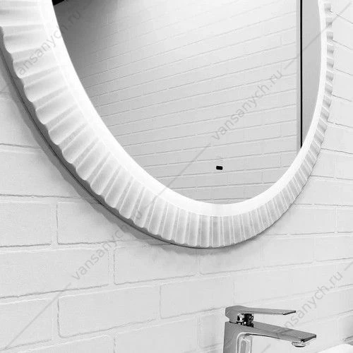 Зеркало 90см Comforty Мадрид-90 LED-подсветка, бесконт. сенсор, антизапот., белая мат. эмаль, 00-00014191CF