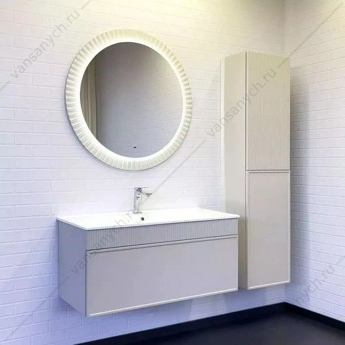 Зеркало 90см Comforty Мадрид-90 LED-подсветка, бесконт. сенсор, антизапот., белая мат. эмаль, 00-00014191CF