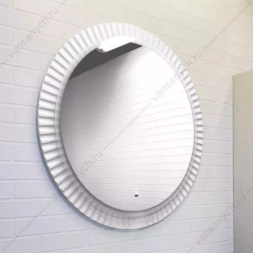Зеркало 90см Comforty Мадрид-90 LED-подсветка, бесконт. сенсор, антизапот., белая мат. эмаль, 00-00014191CF