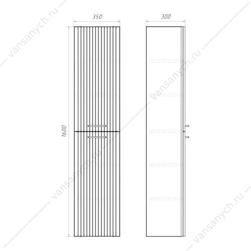 Шкаф-колонна 35х160 подвесной Comforty Ангара-35 дуб латте, 00-00019370CF