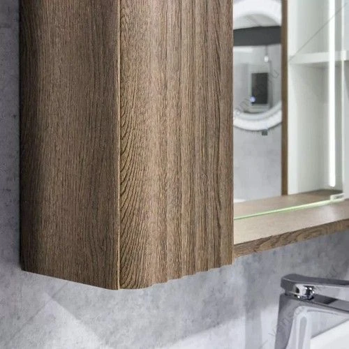 Зеркало-шкаф 90 Comforty Ангара-90 дуб темно-коричн. LED подсветка, антипар, 00-00019939CF