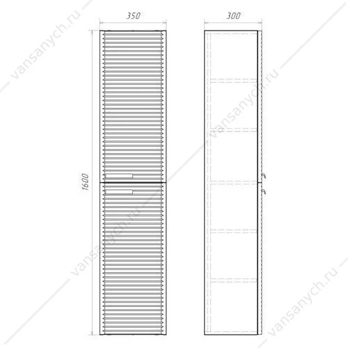 Шкаф-колонна 35х160 подвесной Comforty Танжер-35 белый матовый, 00-00019362CF