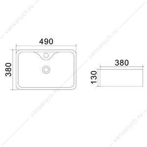 Раковина 49х38 накладная Azario, белая AZ-4569A
