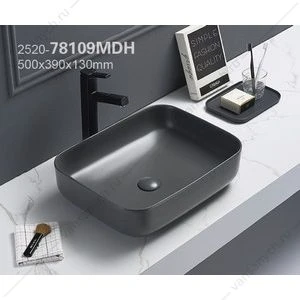 Раковина 50х39 накладная Azario тёмно-серый матовый AZ-78109MDH