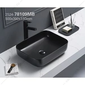 Раковина 50х39 накладная Azario черный матовый AZ-78109MB