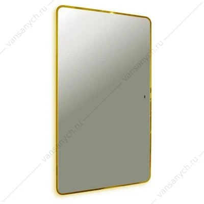 Зеркало AZARIO INCANTO 600х1000 бесконтактный сенсор, подсветка с диммером, цвет золото LED-00002558