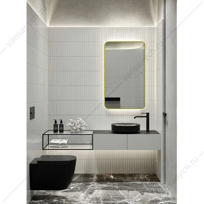 Зеркало AZARIO INCANTO 600х1000 бесконтактный сенсор, подсветка с диммером, цвет золото LED-00002558