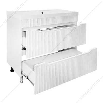 Тумба с раковиной 80см Loranto HARMONIA 80/2Н белая напольная, раковина АСТОРИЯ 80 CS00096993