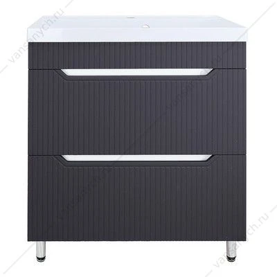 Тумба с раковиной 70см Loranto HARMONIA 70/2Н гРАФИТ напольная, раковина АСТОРИЯ 70 CS00096997
