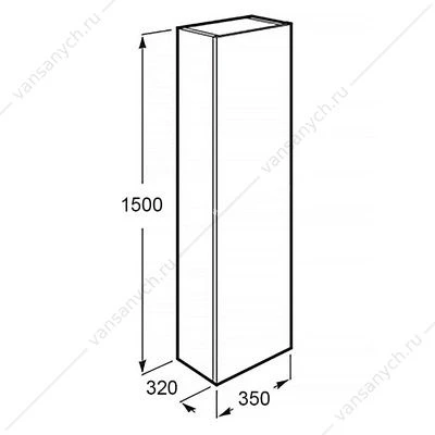 Пенал Azario Viola 35 35х30х150 подвесной, бежевый CS00096740