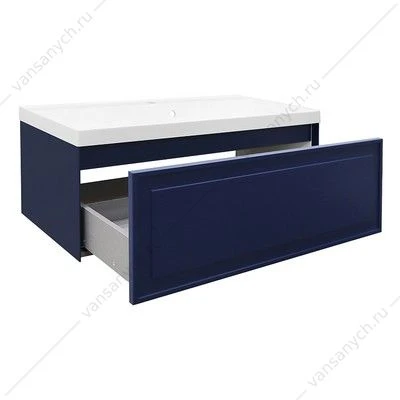 Тумба с раковиной 100см Azario Belloni 100 подвесная, Push to Open, раковина Астория 100, синий CS00098076