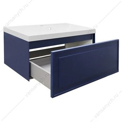 Тумба с раковиной 80 Azario Belloni 80 подвесная, Push to Open, раковина Астория 80, синий CS00098084
