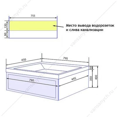 Тумба с раковиной 80 Azario Belloni 80 подвесная, Push to Open, раковина Астория 80, синий CS00098084