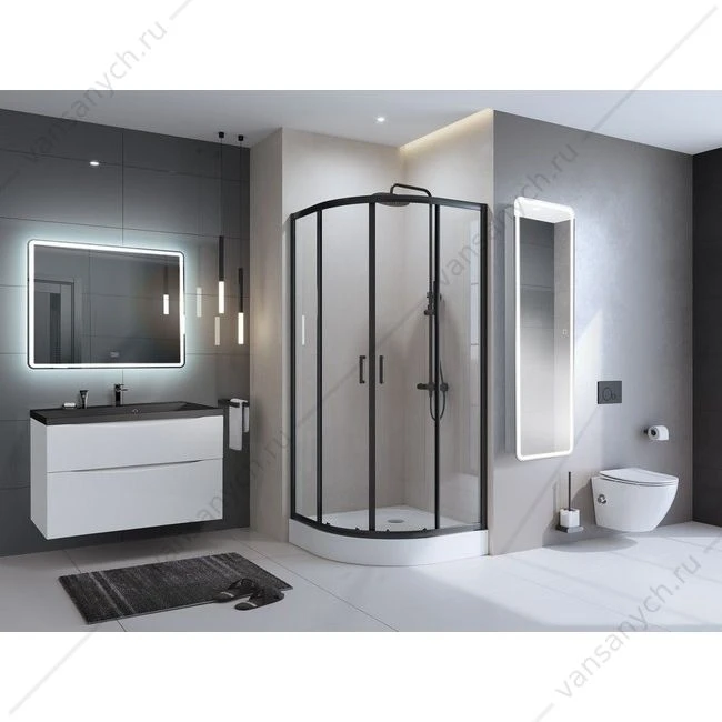 Пенал с зеркалом 45х15х160 BELBAGNO MARINO с подсветкой, сенсор, белый SPC-MAR-450/1600-1A-LED-TCH