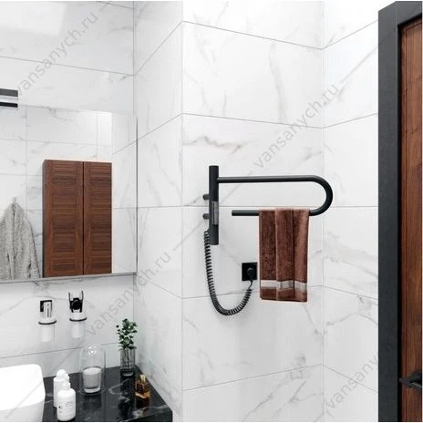Полотенцесушитель 39х25 электрический Vincea VTD-1P1BE, черный, таймер