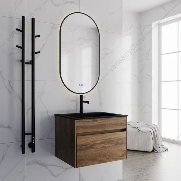 Полотенцесушитель 25х130 электрический Vincea VTD-1D2BE, черный, таймер