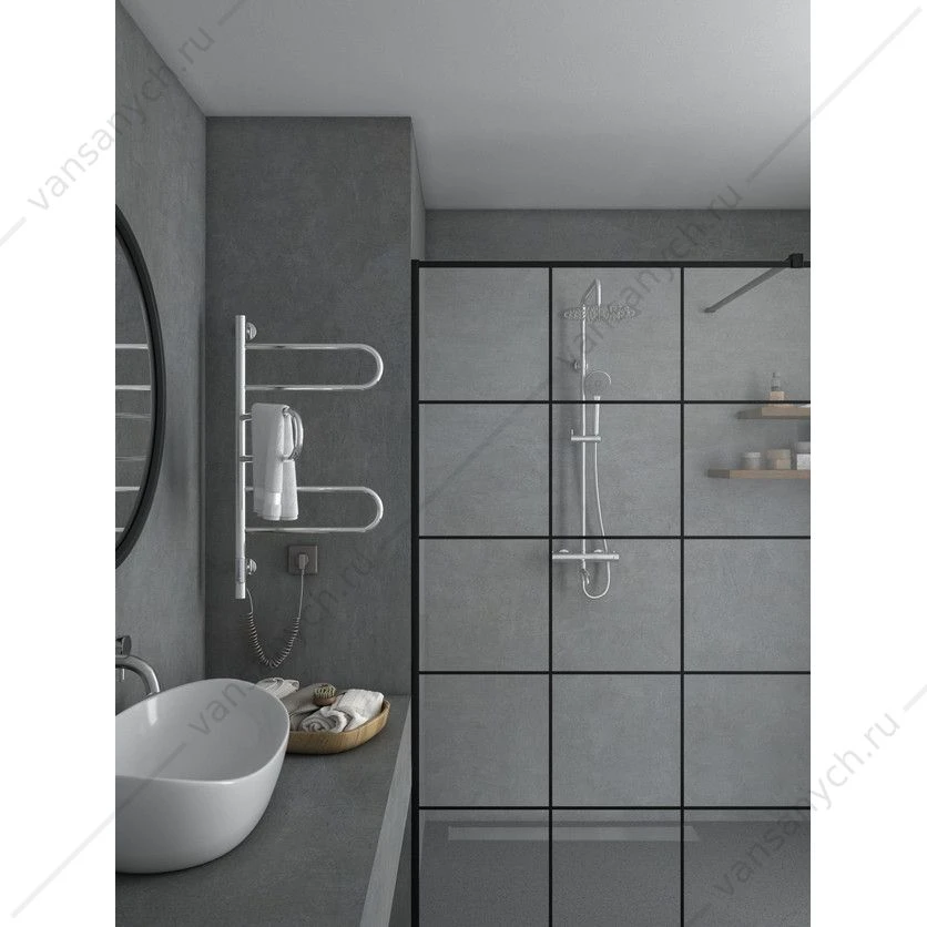 Полотенцесушитель 42х80 электрический Vincea VTD-1R2CE, хром, таймер