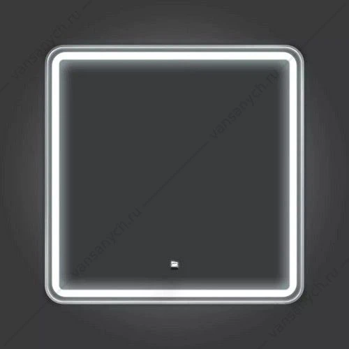 Зеркало 80х80 в алюминиевой раме цвет серебро Comforty Ситара-80 LED-подсветка, бесконт. сенсор, антипар