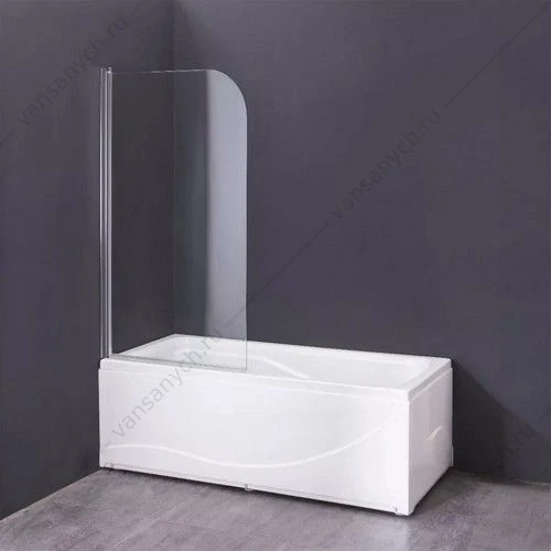 Шторка 70х140 на ванну Comforty 28CR прозрачное стекло, профиль хром