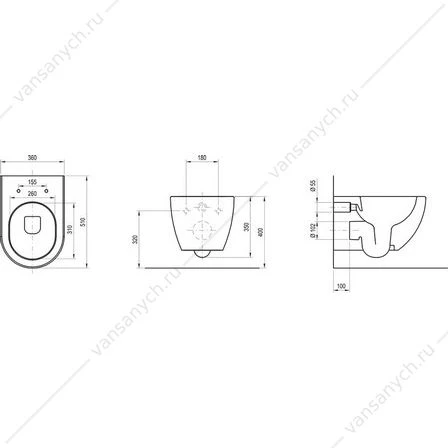 Унитаз подвесной RAVAK Uni Chrome RimOFF (безободковый) белый X01535