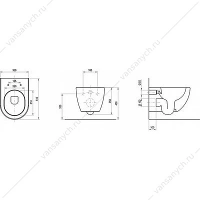 Унитаз подвесной Uni Chrome RimOFF (безободковый) ЧЕРНЫЙ X01794