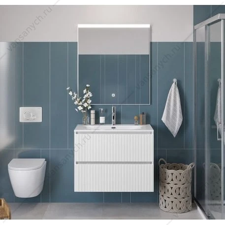 Тумба под раковину 80 BELBAGNO UNO подвесная с 2ящ. Bianco Opaco UNO-800-2C-SO-BO