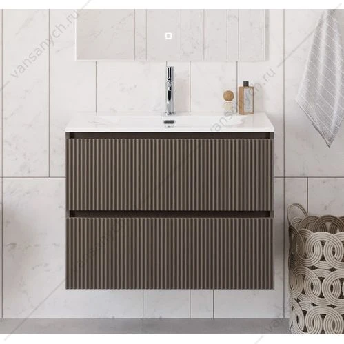 Тумба под раковину 80 BELBAGNO UNO подвесная с 2ящ. Бежевый матовый UNO-800-2C-SO-СO