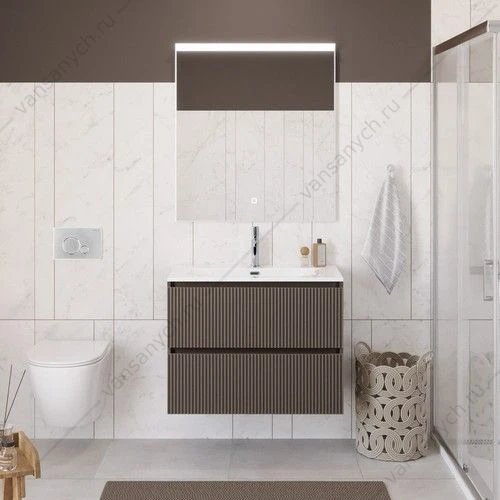 Тумба под раковину 80 BELBAGNO UNO подвесная с 2ящ. Бежевый матовый UNO-800-2C-SO-СO