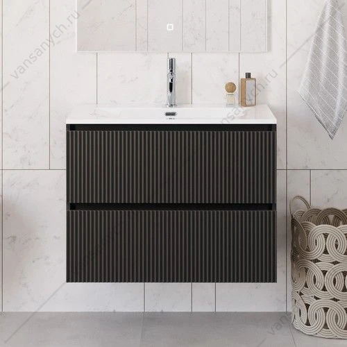 Тумба под раковину 80 BELBAGNO UNO подвесная с 2ящ. Темно-Серый Матовый UNO-800-2C-SO-GSO