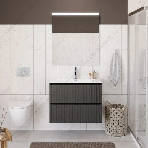 Тумба под раковину 80 BELBAGNO UNO подвесная с 2ящ. Темно-Серый Матовый UNO-800-2C-SO-GSO