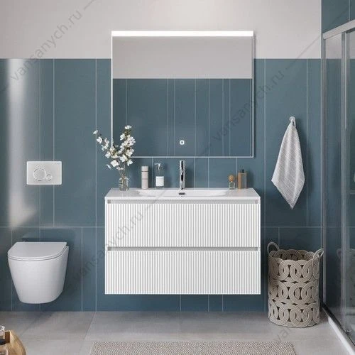 Тумба под раковину 100 BELBAGNO UNO подвесная с 2ящ. Bianco Opaco UNO-1000-2C-SO-BO