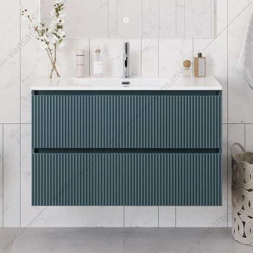 Тумба под раковину 100 BELBAGNO UNO подвесная с 2ящ. голубой Матовый UNO-1000-2C-SO-AO