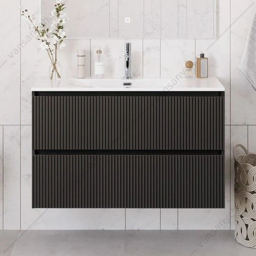 Тумба под раковину 100 BELBAGNO UNO подвесная с 2ящ. Темно-Серый Матовый UNO-1000-2C-SO-GSO