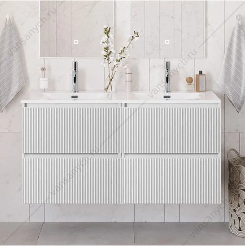 Тумба под двойную раковину с 4ящ. BELBAGNO UNO 1200x455x608 Bianco Opaco UNO-1200-4C-SO-BO