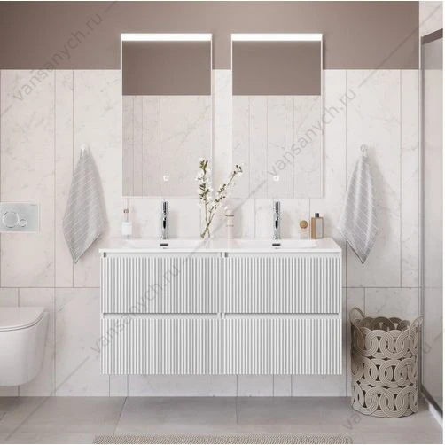 Тумба под двойную раковину с 4ящ. BELBAGNO UNO 1200x455x608 Bianco Opaco UNO-1200-4C-SO-BO
