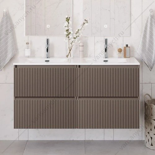 Тумба под двойную раковину с 4ящ. BELBAGNO UNO 1200x455x608 Бежевый матовый UNO-1200-4C-SO-СO