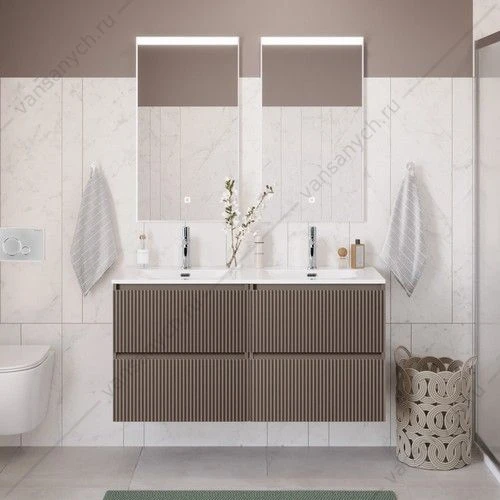 Тумба под двойную раковину с 4ящ. BELBAGNO UNO 1200x455x608 Бежевый матовый UNO-1200-4C-SO-СO