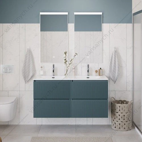 Тумба под двойную раковину с 4ящ. BELBAGNO UNO 1200x455x608 голубой Матовый UNO-1200-4C-SO-AO