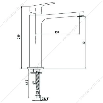 Смеситель для раковины 191 TIERA хром 102188003EX