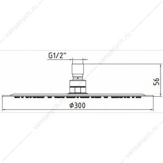 Верхний душ диаметр 30см с держателем 32.5см SLIM  102145014EX+102126608EX