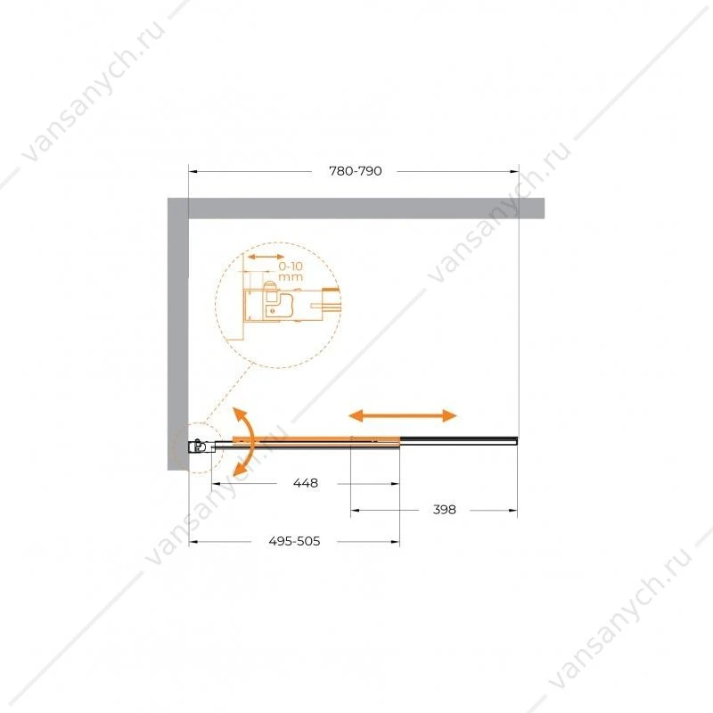 Шторка 80х150 на ванну стекло прозрачное, профиль хром CEZARES SLIDER-VF-11-80/150-C-Cr